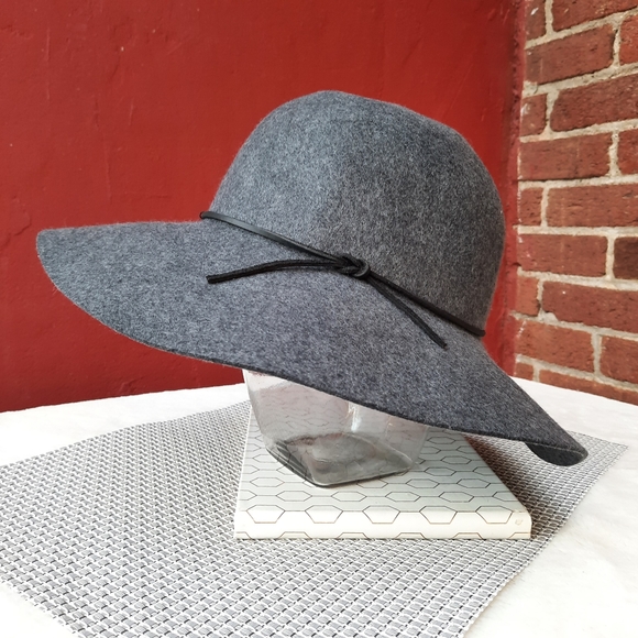 Phenix Accessories - Phenix Nordstrom Round Crown Floppy Felted Wool Hat Gray NEW Fall Winter